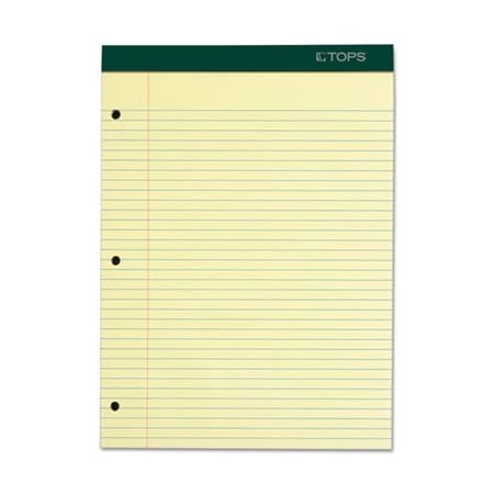 Tops Business Forms TOPS, DOUBLE DOCKET RULED PADS, MEDIUM/COLLEGE RULE, 8.5 X 11.75, CANARY, 100PK 63383